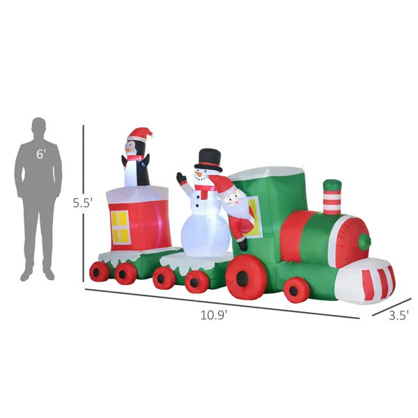 Santa's Train to Christmas Inflatable (5.5ft)