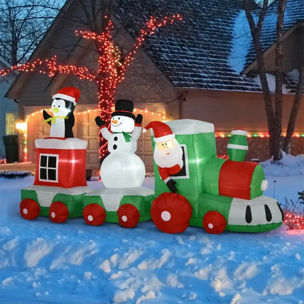 Santa's Train to Christmas Inflatable (5.5ft)