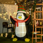 Festive Penguin Inflatable (8ft LED Glow)
