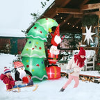 Mini Santa's & Penguin Trees Inflatable Display (6ft)
