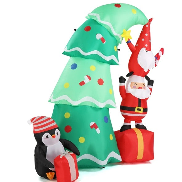 Mini Santa's & Penguin Trees Inflatable Display (6ft)