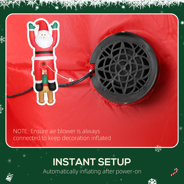 Santa & Dog Tug-of-War Inflatable (8ft Funny Display)