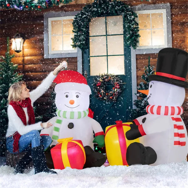 Snowmans with Gift Boxes Inflatable (5ft)