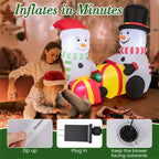 Snowmans with Gift Boxes Inflatable (5ft)