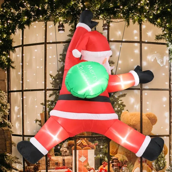 Hanging Santa Inflatable (4.9ft Lighted Display)