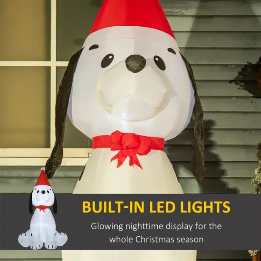 Snoopy-Style Christmas Pup Inflatable (6ft)