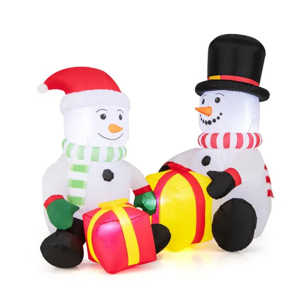 Snowmans with Gift Boxes Inflatable (5ft)