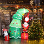 Mini Santa's & Penguin Trees Inflatable Display (6ft)