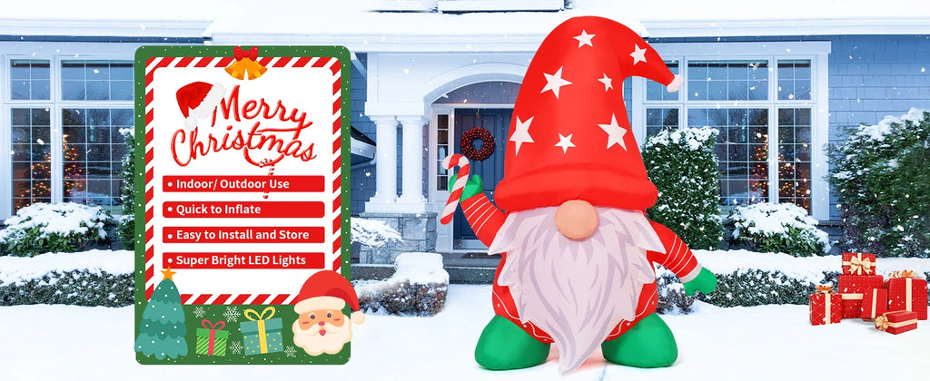 Santa Gnome (6ft, Built-in LEDs)