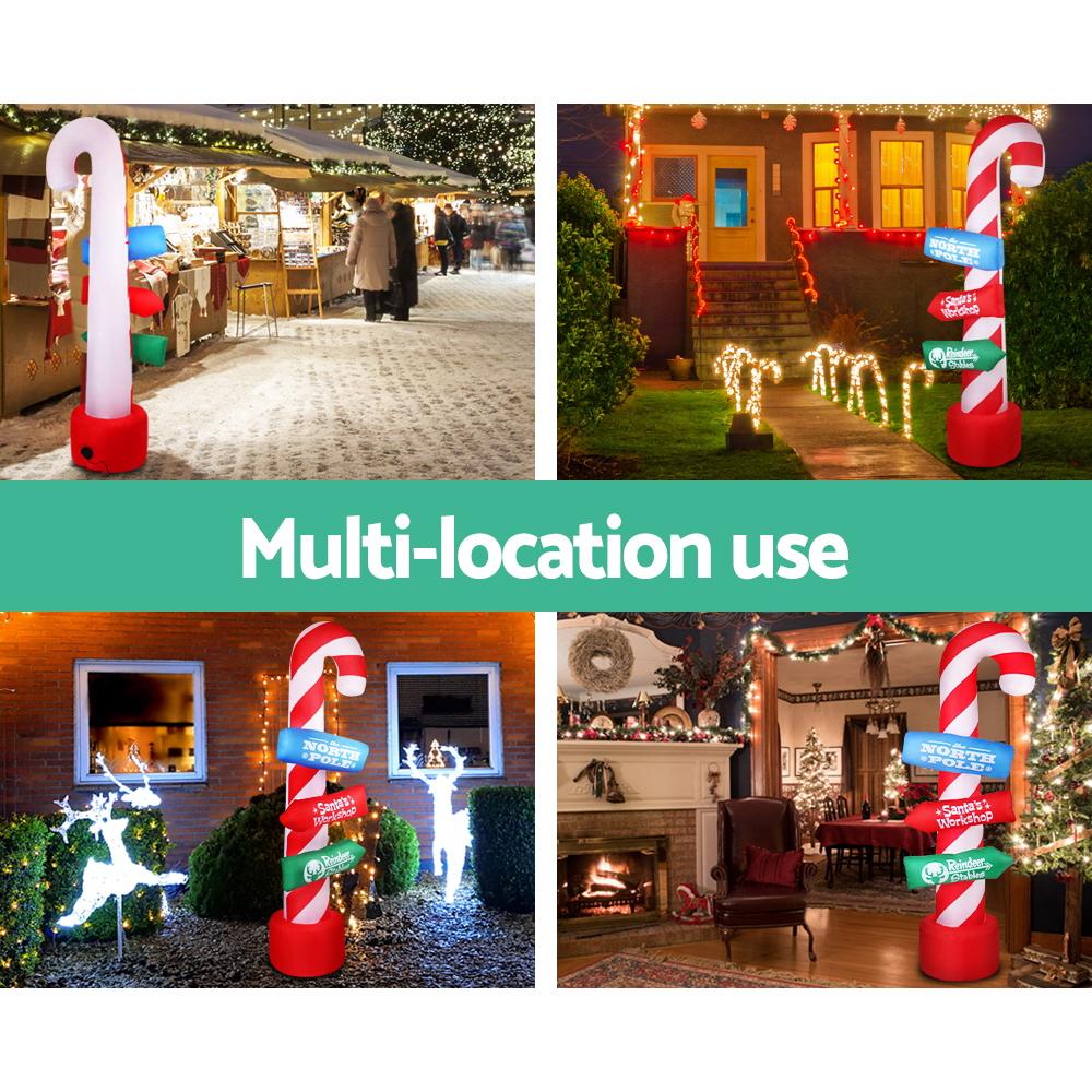 Candy Cane Direction Pole Inflatable (7.8ft LED)