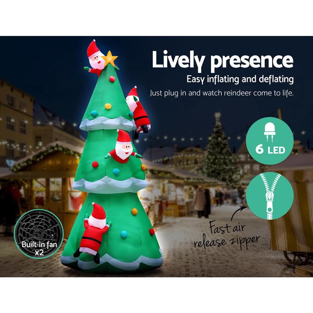 Mini Santa Tree Takeover Inflatable (5m Light-Up Display)