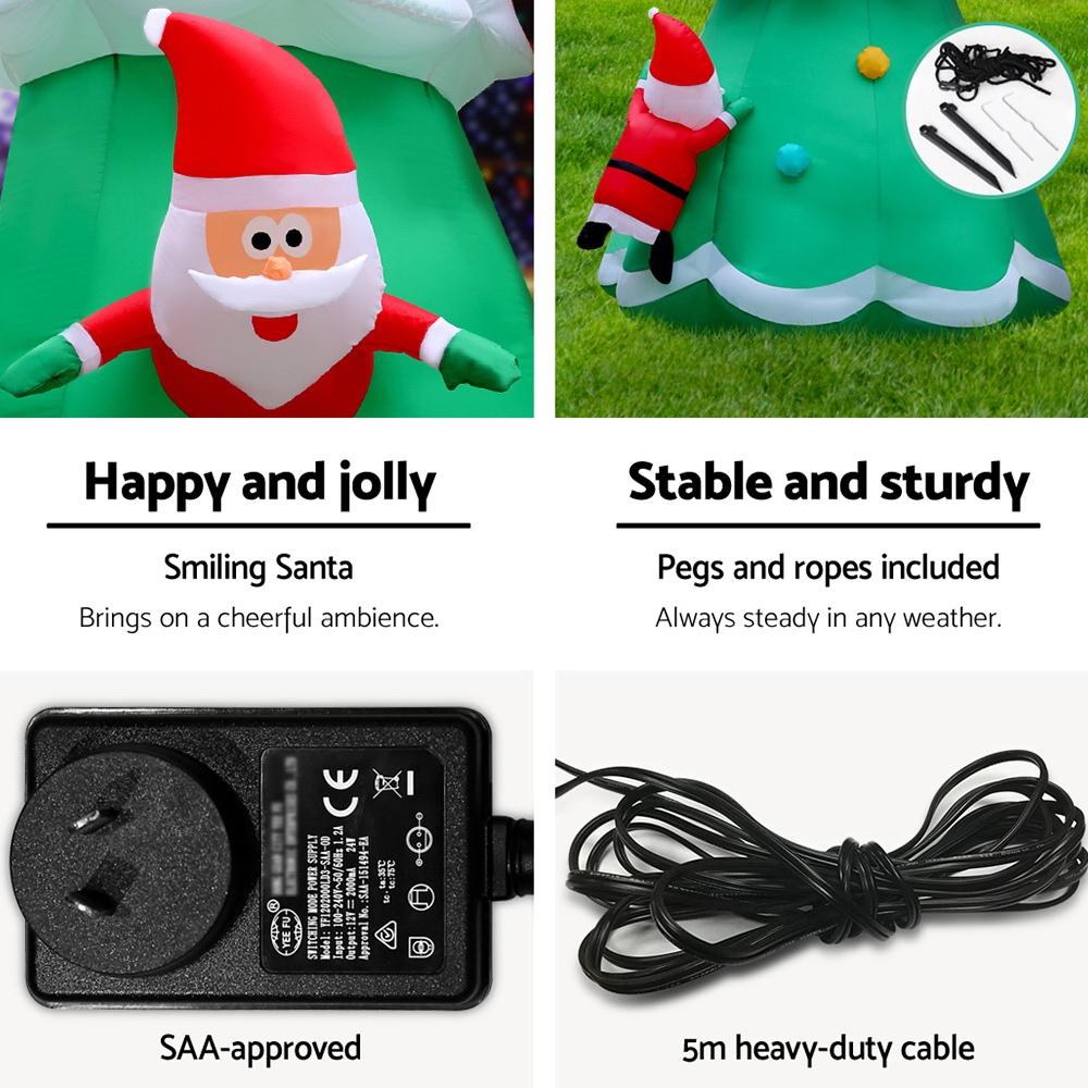 Mini Santa Tree Takeover Inflatable (5m Light-Up Display)