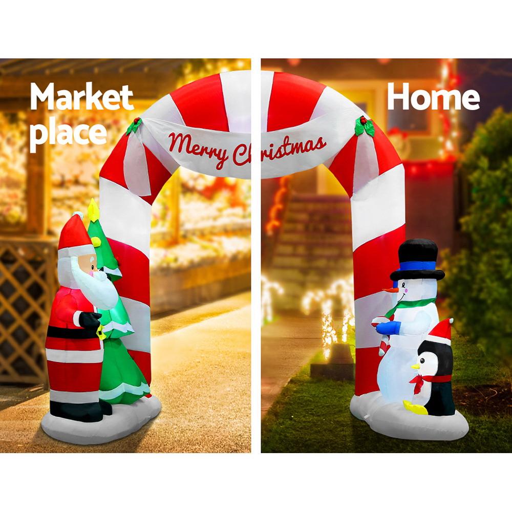 Santa & Snowman Archway Inflatable (3m Entry Display)