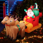 Santa’s Sleigh with Two Reindeer Inflatable (7ft)