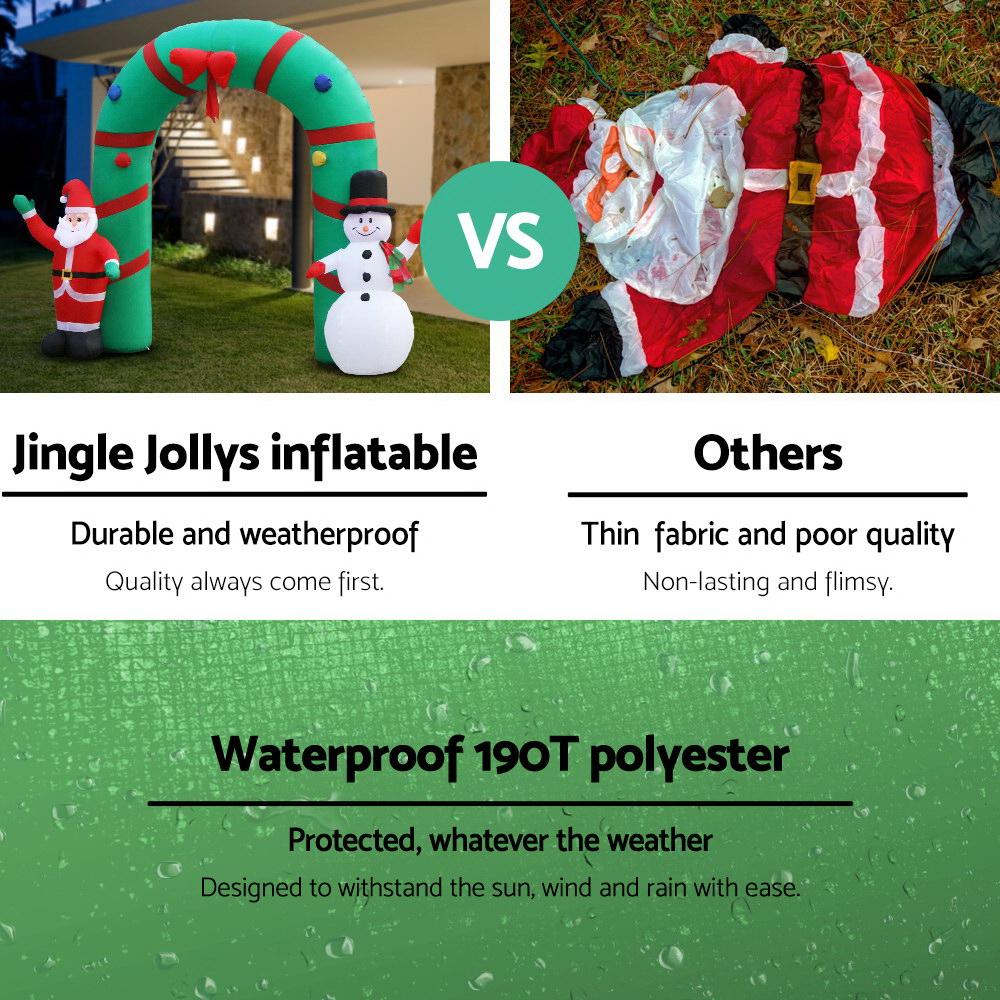 Santa & Snowman Welcome Archway Inflatable (2.8m LED Display)