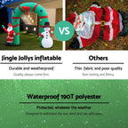 Santa & Snowman Welcome Archway Inflatable (2.8m LED Display)
