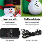 Santa & Snowman Welcome Archway Inflatable (2.8m LED Display)