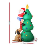 Santa's Runaway Pup by the Tree Inflatable (6ft Light-Up)