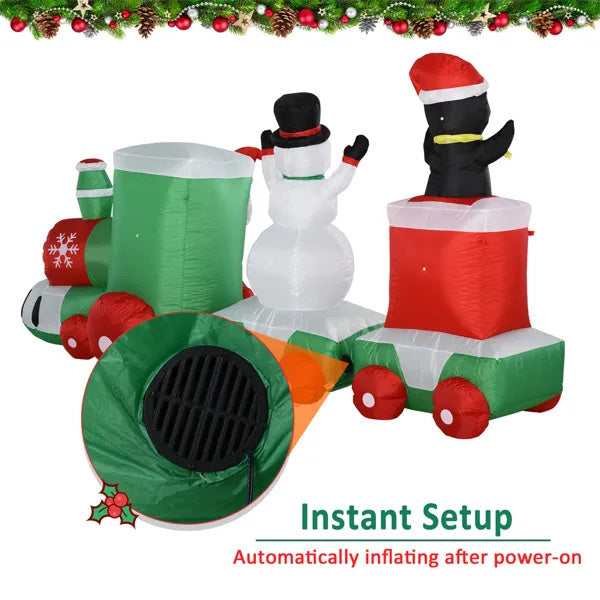 Santa's Train to Christmas Inflatable (5.5ft)