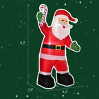 Jolly Santa with Candy Cane Inflatable (8ft)