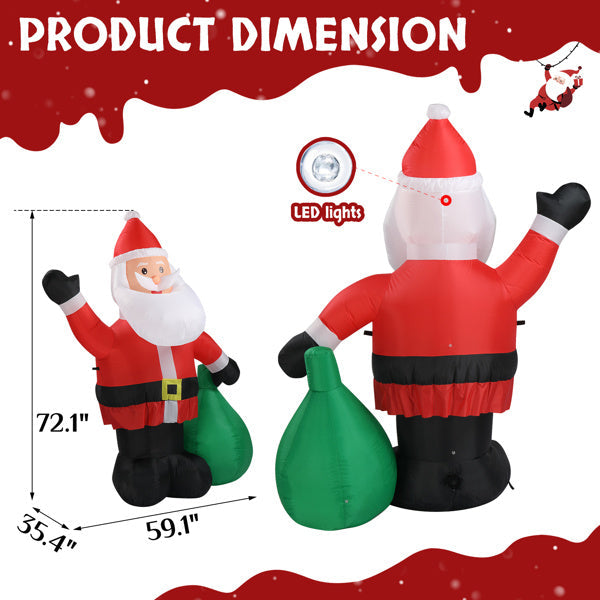 Santa’s Gift Home Inflatable (6ft Light-Up Bag of Gifts)