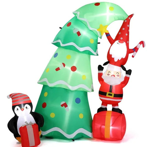 Mini Santa's & Penguin Trees Inflatable Display (6ft)