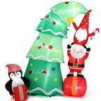 Mini Santa's & Penguin Trees Inflatable Display (6ft)