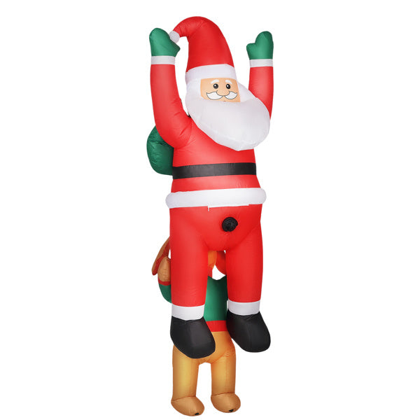 Santa & Dog Tug-of-War Inflatable (8ft Funny Display)