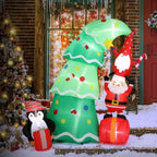 Mini Santa's & Penguin Trees Inflatable Display (6ft)